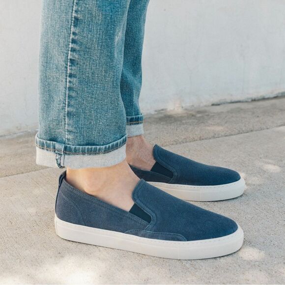 SOLUDOS MEN’S ALGARVE SLIP ON SNEAKER NAVY -‎ size 12- NIB main image 6